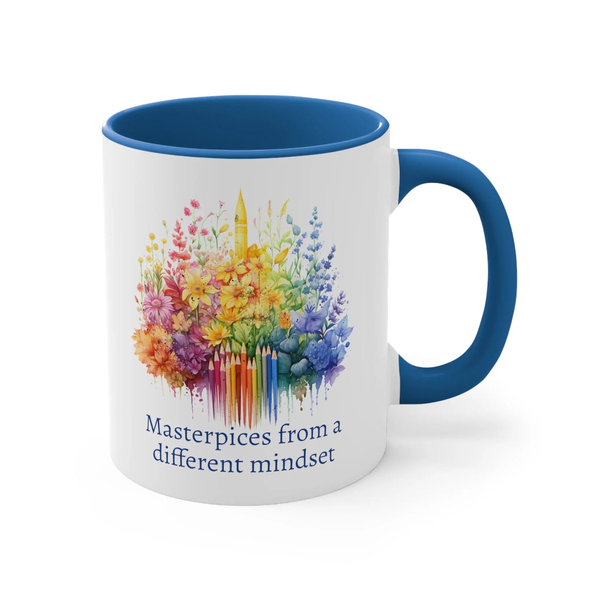 Masterpieces from a different mindset - Autism Awareness  Mug (White with Accent Colour | 11oz) -  Thirstique