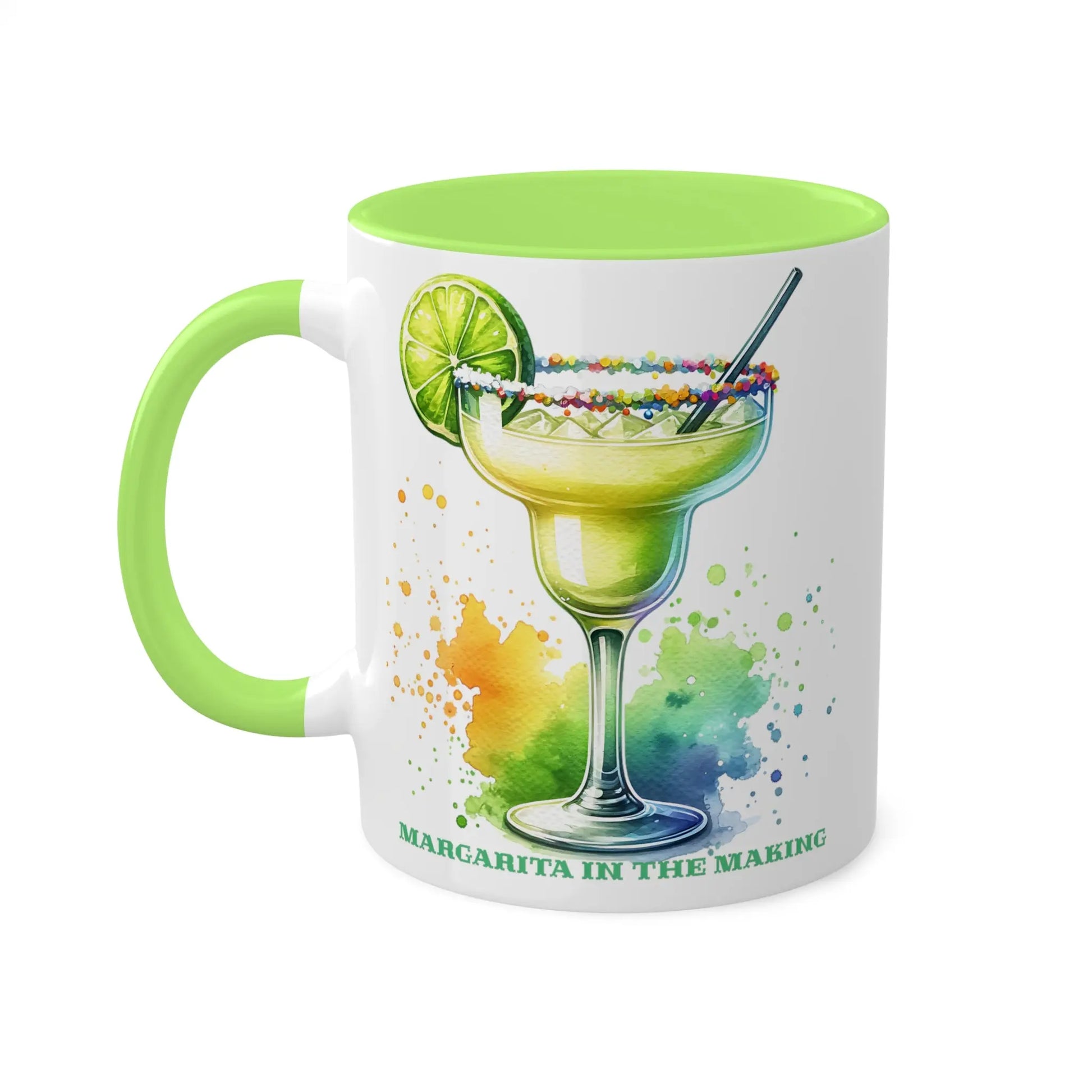 Lively Lime Margarita Magic Ceramic Mug (White with accent, 11oz) -  Thirstique