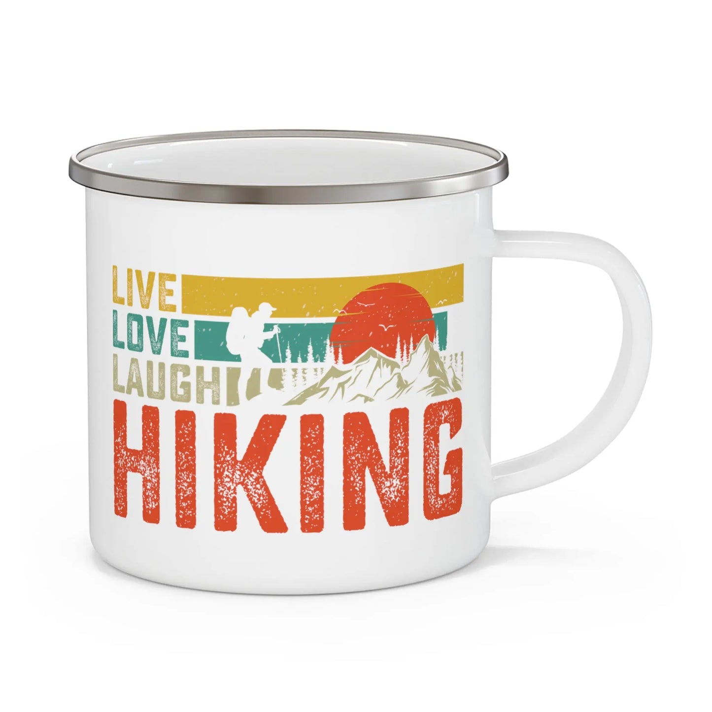 Live Laugh Love Hiking - Enamel Camping Mug (12oz) -  Thirstique