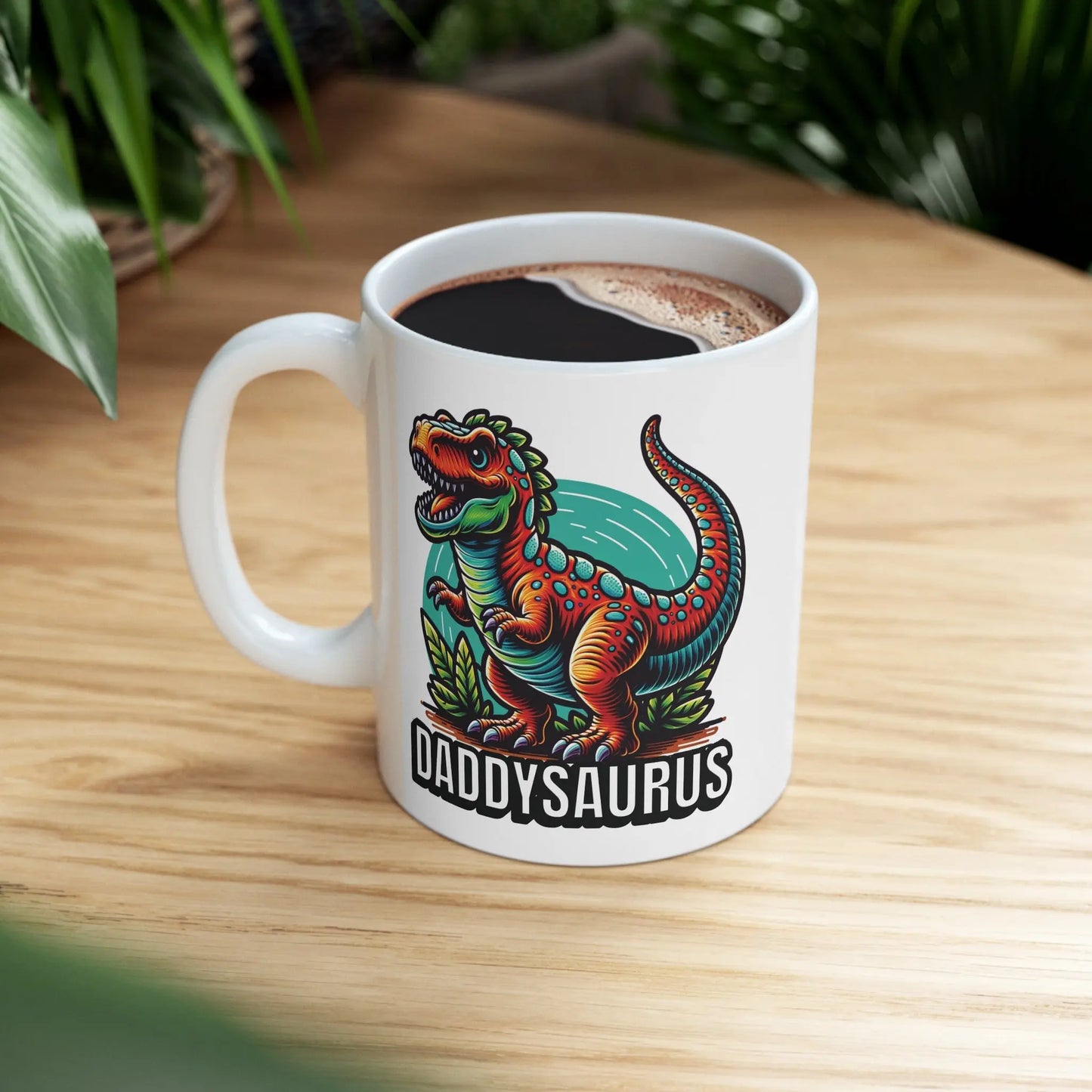 Daddysaurus Rex Ceramic Mug White Ceramic Mug  (11oz, 15oz) -  Thirstique