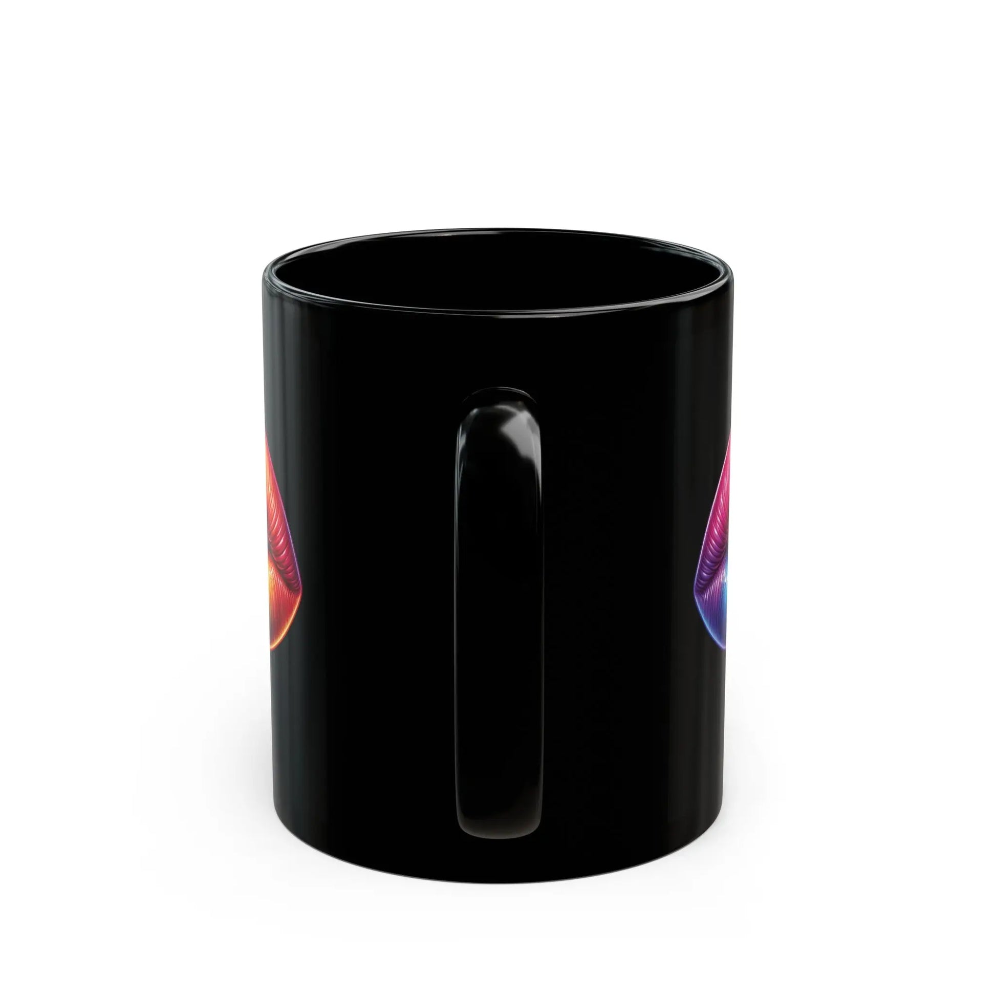 Kiss Whoever the Hell You Want - Bold and Vibrant Lips -  Black Ceramic Mug (11oz, 15oz) -  Thirstique