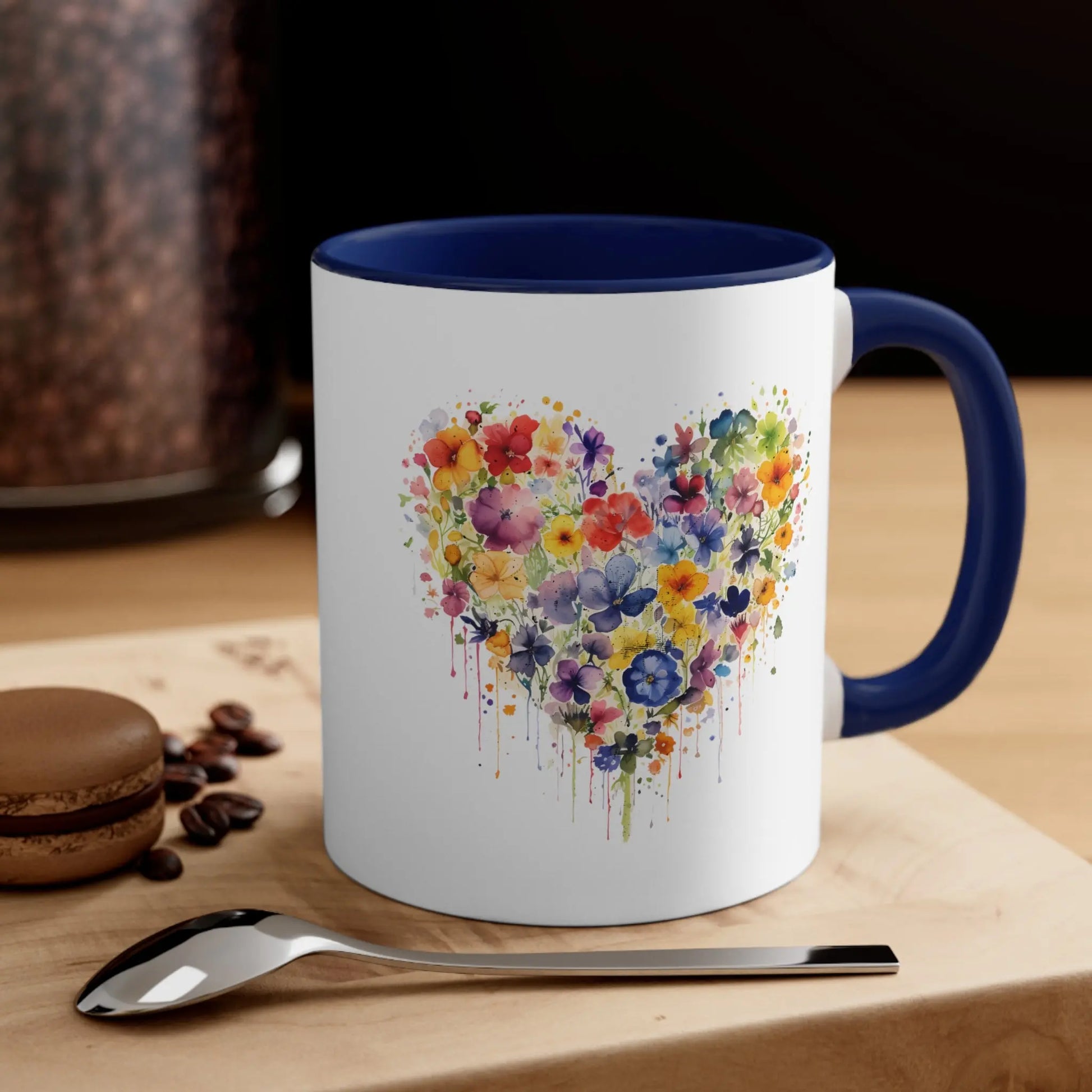 Rainbow Flower Heart - Autism Awareness Mug (White with Accent Colour | 11oz) -  Thirstique