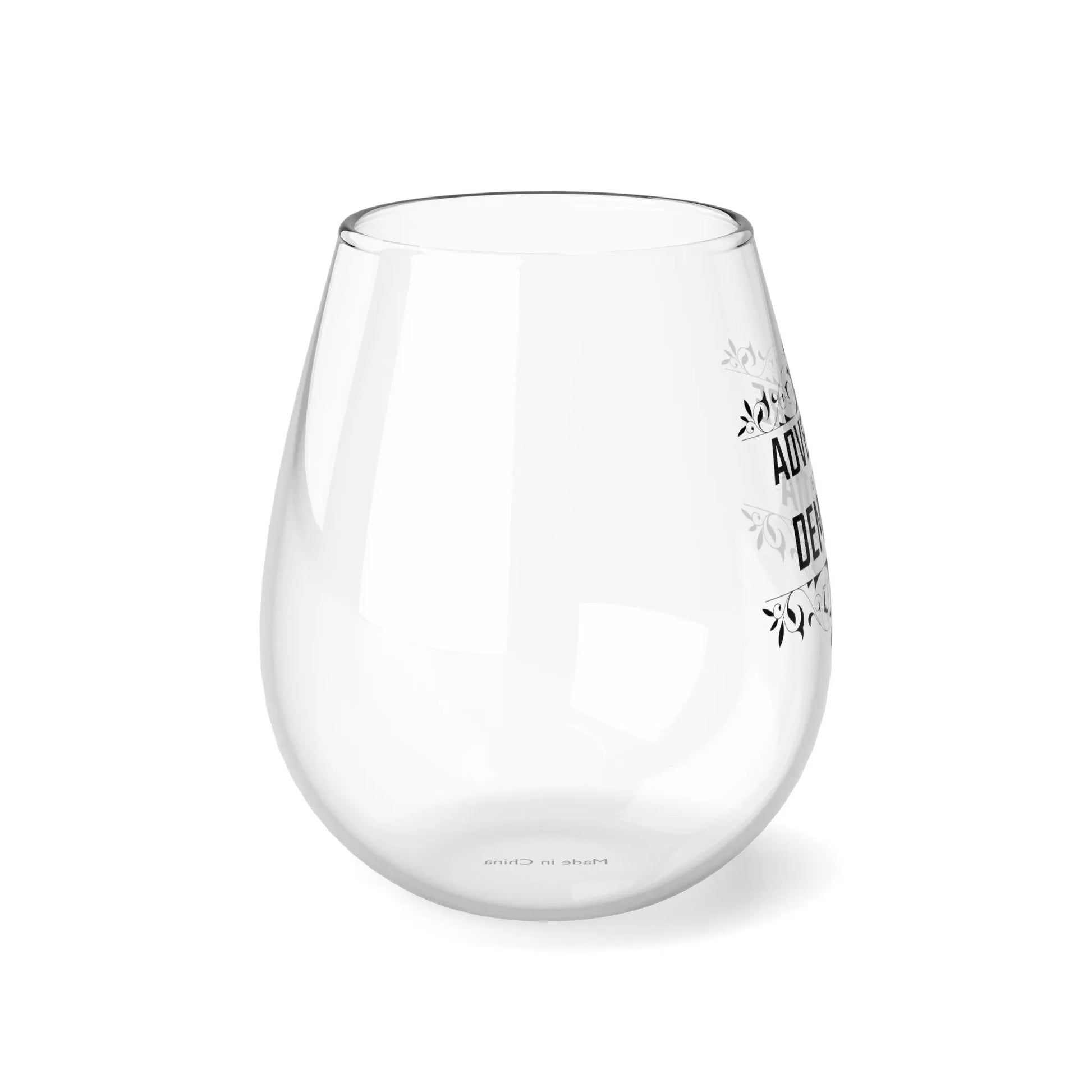 Adventure Before Dementia Stemless Wine Glass (11.75oz) Printify