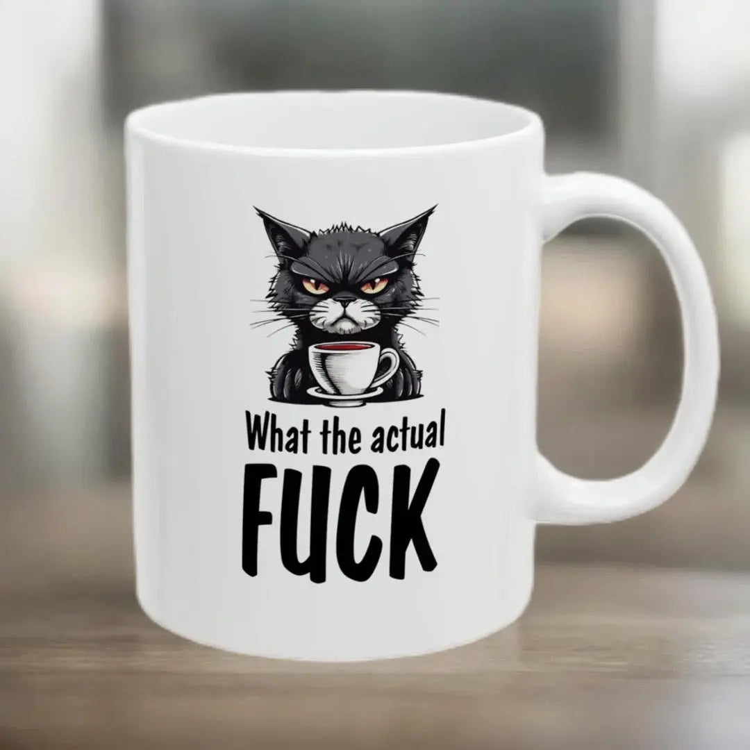 "What the actual fuck" Ceramic Coffee Mug (White | 11oz) -  Thirstique