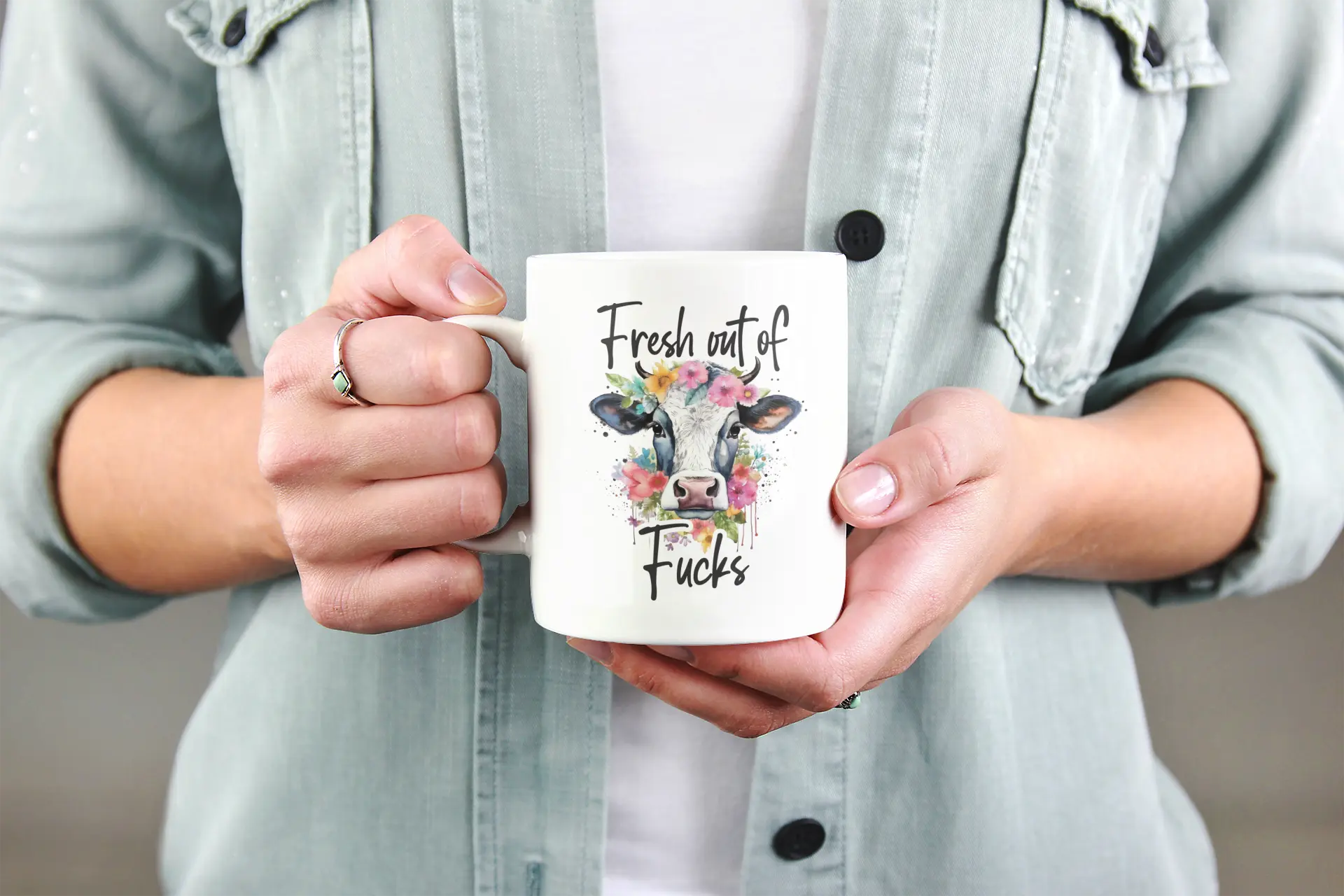 "Fresh Out of Fucks"  Ceramic Mug  (11oz, 15oz) -  Thirstique