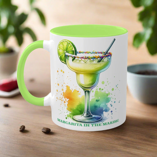 Lively Lime Margarita Magic Ceramic Mug (White with accent, 11oz) -  Thirstique