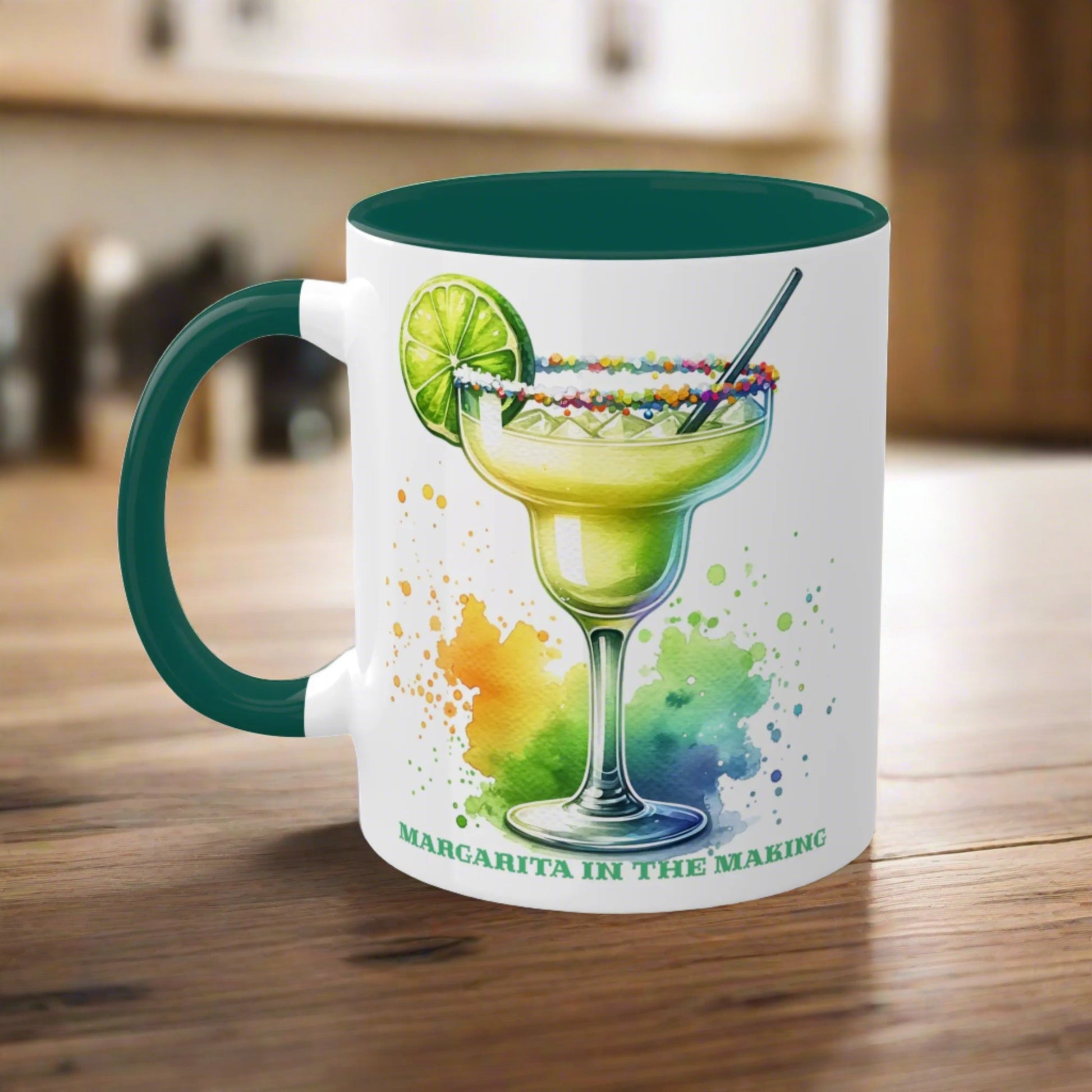 Lively Lime Margarita Magic Ceramic Mug (White with accent, 11oz) -  Thirstique