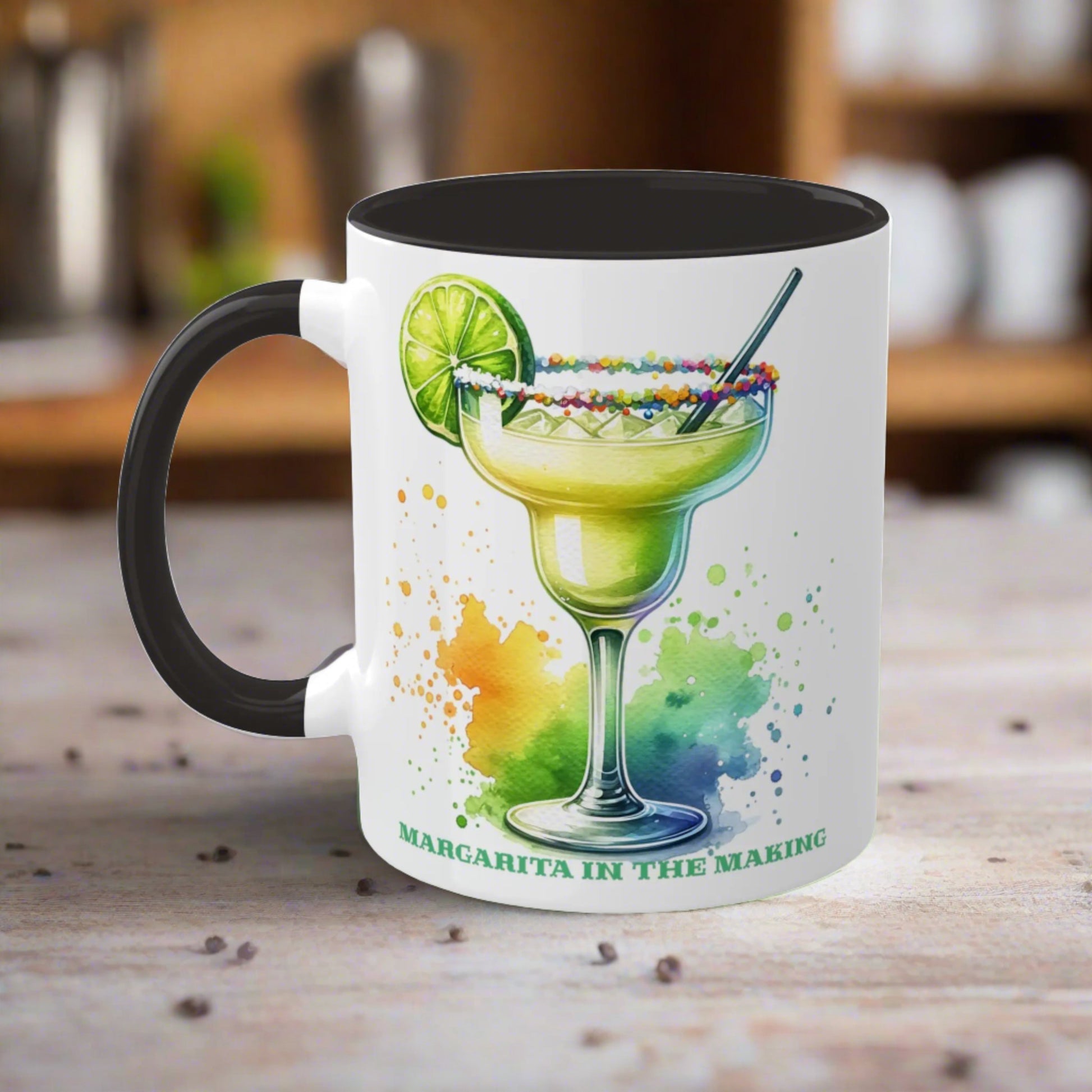 Lively Lime Margarita Magic Ceramic Mug (White with accent, 11oz) -  Thirstique