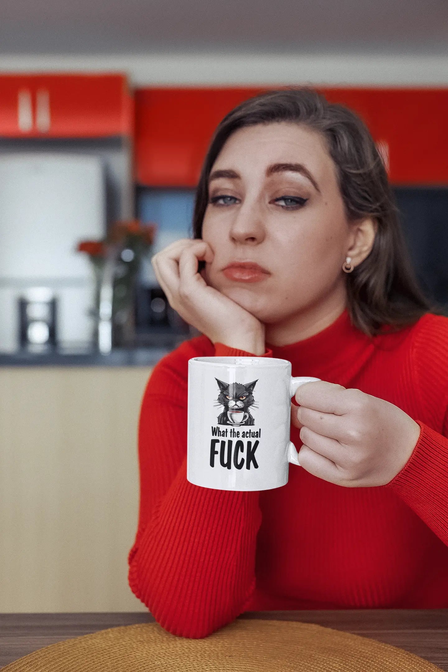 "What the actual fuck" Ceramic Coffee Mug (White | 11oz) Printify